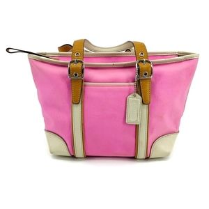 Coach Hampton Pink Canvas Tote Bag